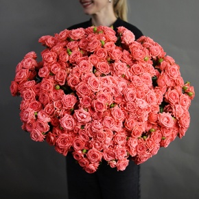Букет из 39 коралловых кустовых роз (80 см) в Звенигороде