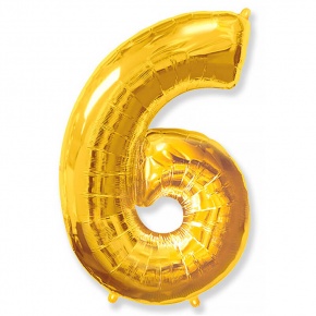 Шар гелиевый цифра 6 (40х102 см) в Звенигороде