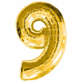Шар гелиевый цифра 9 (40х102 см) в Звенигороде