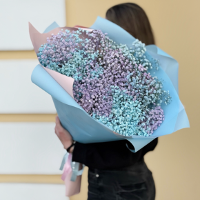 Букет "Радуга" из 15 гипсофил в Звенигороде