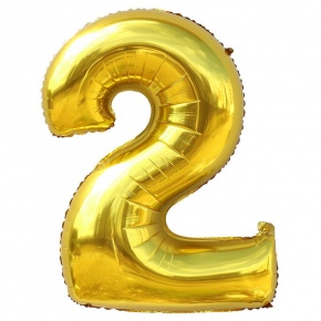 Шар гелиевый цифра 2 (40х102 см) в Звенигороде