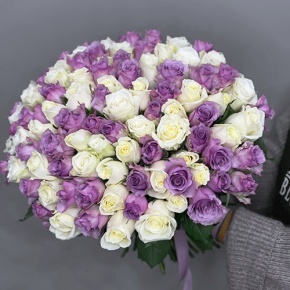 Букет "Фиолетовый микс" из 101 розы (40 см) в Звенигороде