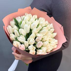 Букет из 49 белых тюльпанов в Звенигороде