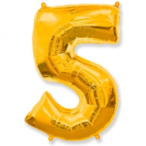 Шар гелиевый цифра 5 (40х102 см) в Звенигороде