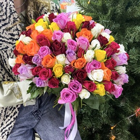 Букет из 101 розы микс (40 см) в Звенигороде