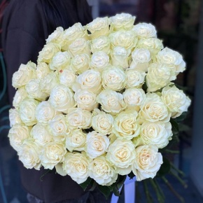 Букет из 51 розы Эквадор Мондиаль под ленту (80 см) в Звенигороде