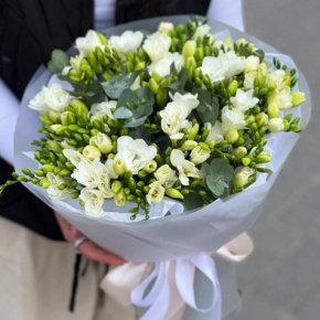 Букет из 51 белой фрезии в Звенигороде