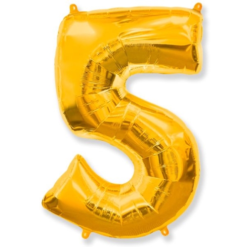 Шар гелиевый цифра 5 (40х102 см) в Звенигороде