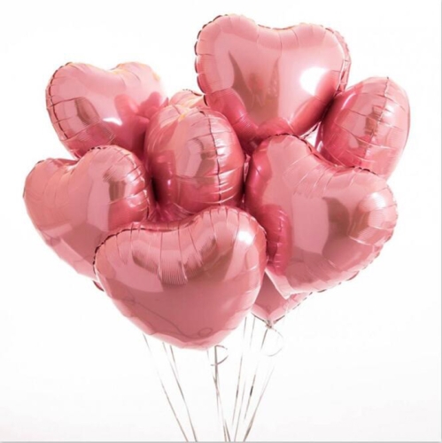 Сердце розовое фольгированный шар с гелием (45 см) в Звенигороде