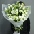 Букет "Грин ти" из кустовых роз, гербер и эустом в Звенигороде