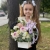 Композиция с георгинами на 1 сентября в белом ящике в Звенигороде